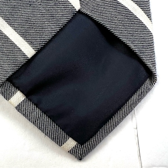 J. Crew Linen Cotton Nautical Stripe Men’s Tie Navy & White O/S Professional - Picture 6 of 7